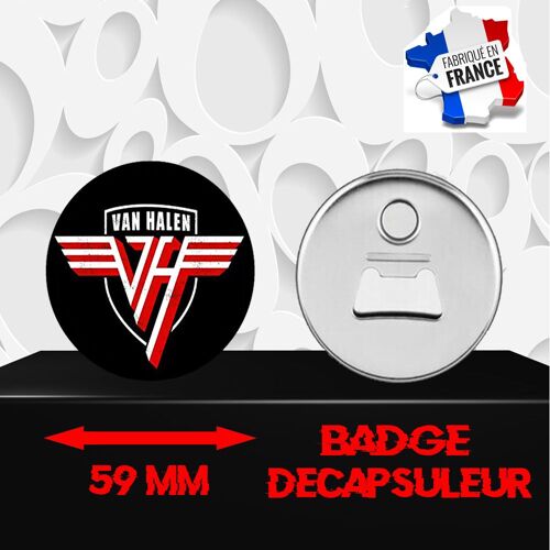 Magnet Décoratif Décapsuleur Aimanté 59 Mm Groupe Rock Van Halen 434