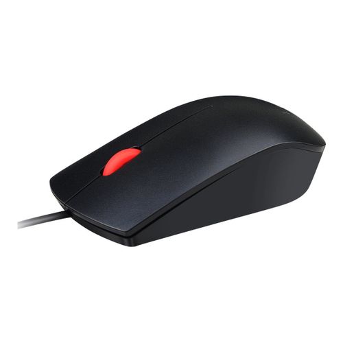 Lenovo Essential - Souris - droitiers et gauchers - optique - 3 boutons - filaire - USB - noir