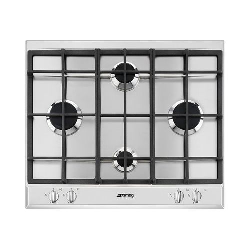 Smeg Selection P260XGH - Table de cuisson au gaz - 4 plaques de cuisson - Niche - largeur : 55.5 cm - profondeur : 47.8 cm - acier inoxydable