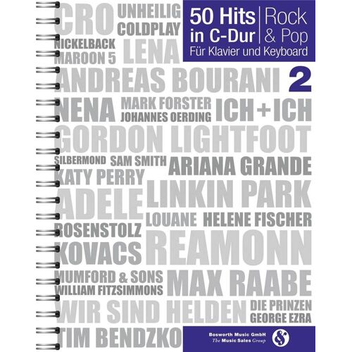 50 Hits In C-Dur: Rock & Pop Band 2 Für Klavier Und Keyboard - Recueil Piano Or Keyboard Bwh7886 9783865439819
