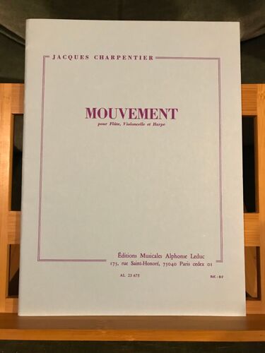 Jacques Charpentier Mouvement Pour Flute Violoncelle Et Harpe Partition Leduc
