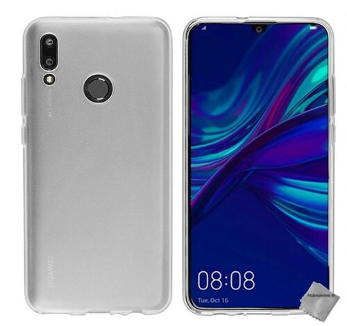 Housse etui coque pochette silicone gel fine pour Huawei Honor 10 Lite + verre trempe - BLANC TRANSPARENT