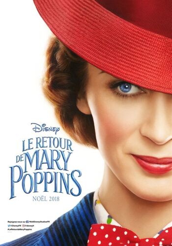 Le Retour De Mary Poppins / Walt Disney - Affiche Originale De Cinéma - Format 120x160 Cm - Un Film De Rob Marshall Avec Emily Blunt, Lin-Manuel Miranda, Ben Whishaw - Anné 2018