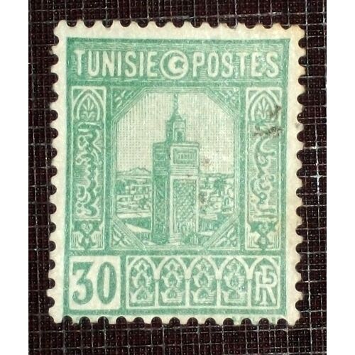 Anciennes Colonies Françaises - Tunisie N° 130 Oblitéré De 1926-28 - 30c Vert « Grande Mosquée De Tunis »
