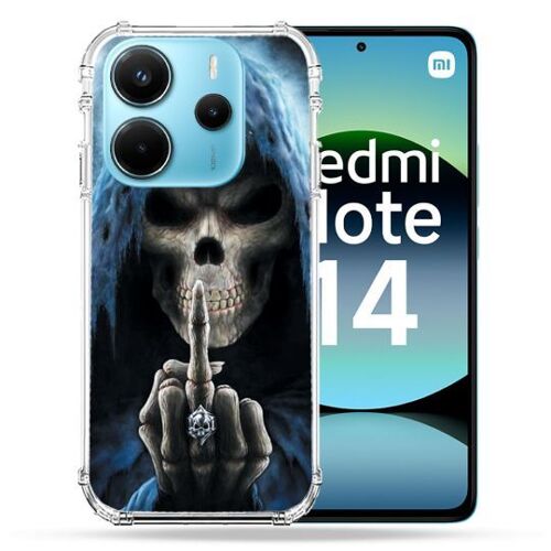 Coque Renforcée Pour Xiaomi Redmi Note 14 4g Tete De Mort Doigt
