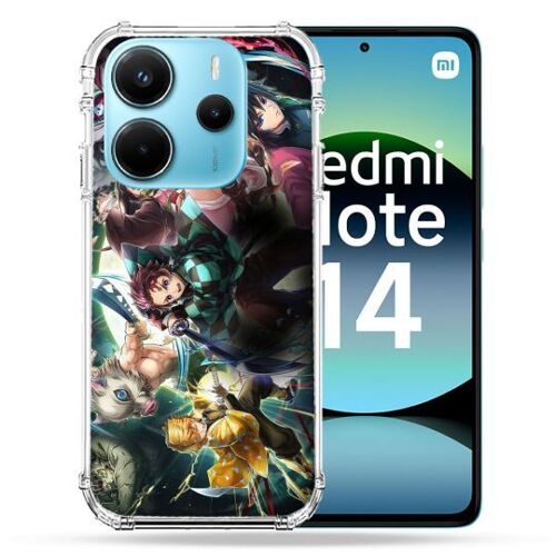 Coque Renforcée Pour Xiaomi Redmi Note 14 4g Manga Demon Slayer Groupe