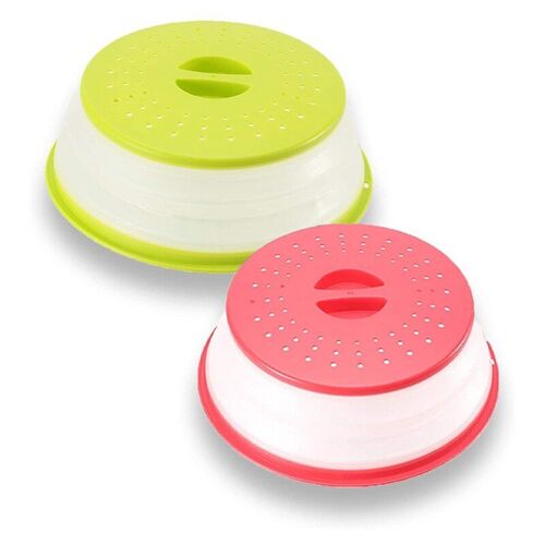 Couvercle de protection d'assiette pliable, peut être suspendu, couvercle d'assiette alimentaire pliable anti-éclaboussures pour micro-ondes, 2 paquets