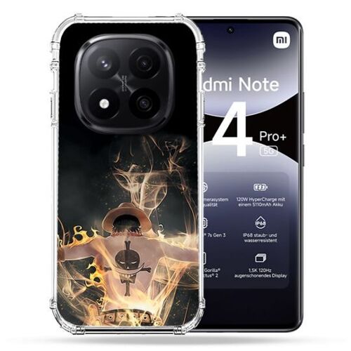 Coque Renforcée Pour Xiaomi Redmi Note 14 Pro Plus 5g Manga One Piece Ace Noir