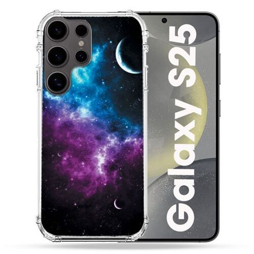 Coque Renforcée Pour Samsung Galaxy S25 Univers Bleu Violet