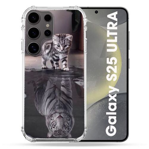 Coque Renforcée Pour Samsung Galaxy S25 Ultra Animal Chat Reflet