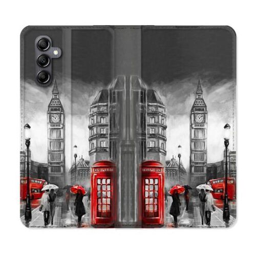 Housse Cuir Portefeuille Pour Samsung Galaxy S24 Fe Voyage Angleterre Londres Vintage