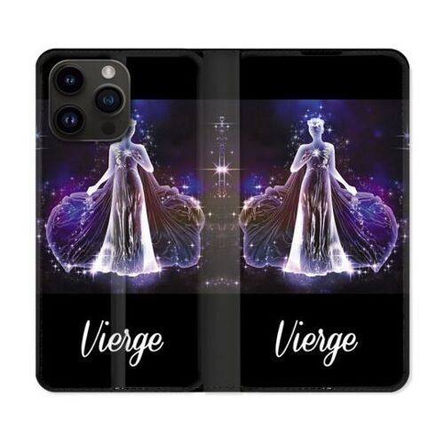 Housse Cuir Portefeuille Pour Iphone 16 Pro Plus Signe Zodiaque 2 Vierge