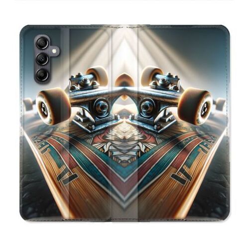 Housse Cuir Portefeuille Pour Samsung Galaxy S24 Fe Planche Skate