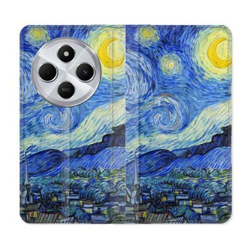 Housse Cuir Portefeuille Pour Xiaomi Redmi 14c 4g Peinture La Nuit Étoilée