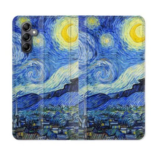 Housse Cuir Portefeuille Pour Samsung Galaxy A16 5g Peinture La Nuit Étoilée