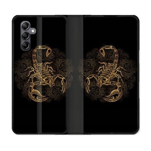 Housse Cuir Portefeuille Pour Samsung Galaxy A16 5g Animal Scorpion Fresque