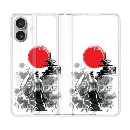 Housse Cuir Portefeuille Pour Iphone 16 Plus Voyage Japon Femme