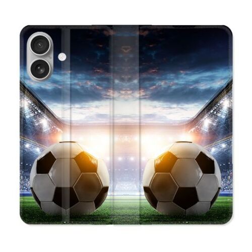 Housse Cuir Portefeuille Pour Iphone 16 Sport Football Stade
