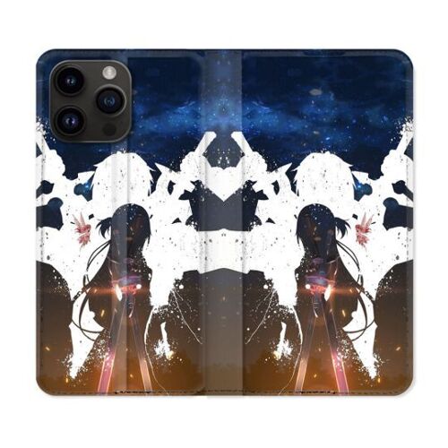 Housse Cuir Portefeuille Pour Iphone 16 Pro Manga Sao Sword Art Online Asuna