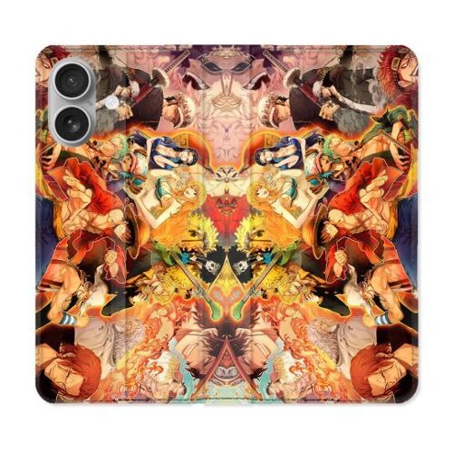Housse Cuir Portefeuille Pour Iphone 16 Plus Manga One Piece Nakama
