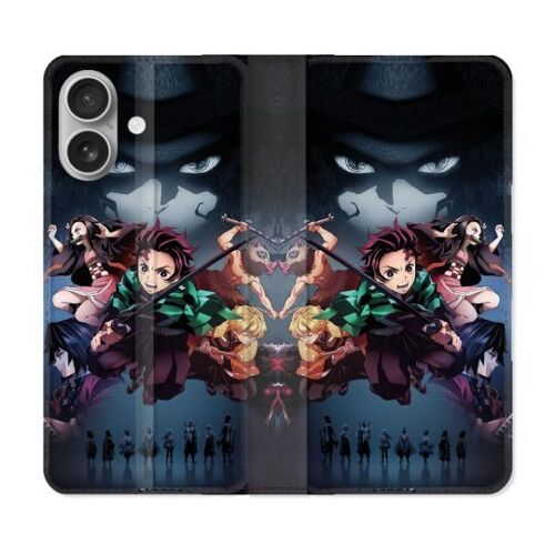 Housse Cuir Portefeuille Pour Samsung Galaxy A06 Manga Demon Slayer Noir