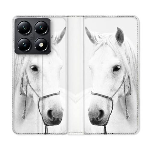 Housse Cuir Portefeuille Pour Xiaomi 14t Animal Cheval Cristal