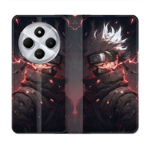 Housse Cuir Portefeuille Pour Xiaomi Redmi 14c 4g Manga Naruto Kakashi Dark