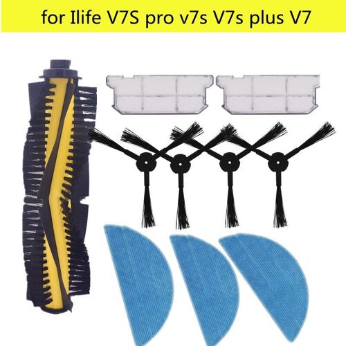 Kit de pièces détachées pour aspirateur robot Ilife V7S pro v7s V7s plus V7, avec rouleau, brosse latérale principale, filtre Hepa