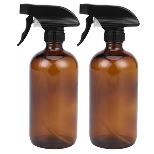 Bouteilles De Pulvérisation Vides En Verre Ambre Avec Étiquettes (2 Paquets)-Récipient Rechargeable Pour Huiles Essentielles, Produits De Nettoyage Ou Aromathérapie