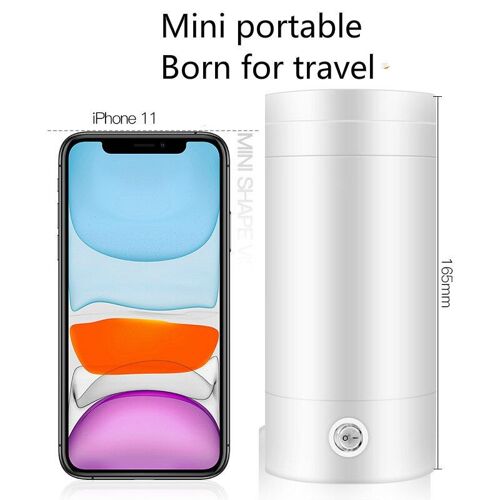 Bouilloire électrique portable pour voyage, 220V 110V, chauffage de l'eau, tasse d'isolation, petit dortoir intégré pour étudiants