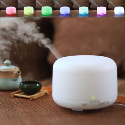 Diffuseur d'huiles essentielles et d'arôme de 300ML, avec brumisateur réglable à 2 niveaux, humidificateur d'air ultrasonique avec veilleuse LED 7 couleurs