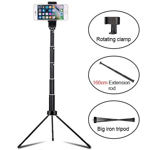 OR217C160ZD - trépied de photographie en métal, support'éclairage, téléphone portable, prise de vue professionnelle Stable pour Tik Youtube Tiktok Tok Vlog Live