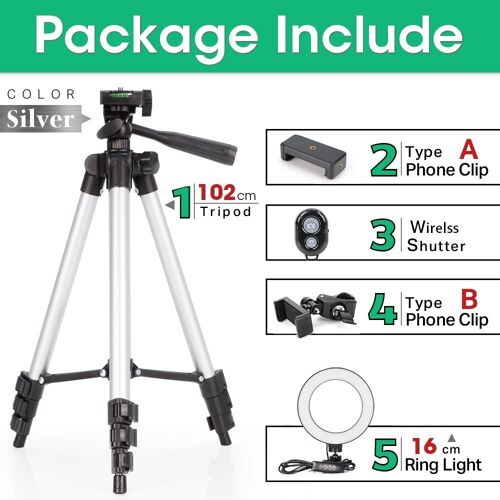 16cmlamp 4in1 s102cm - Ring Light With Tripod Dimmable Selfie Led Photography Light Mobile Holder Stand With Remote Control For Live Tiktok Youtube