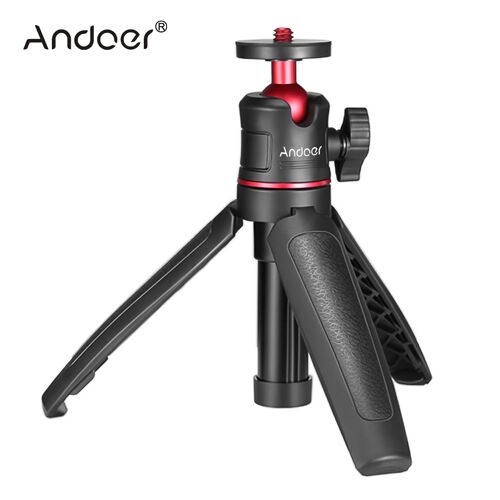 Seulement trépied - Mini trépied de bureau MT 08, support de photographie portable avec vis de 1/4 pouces avec support de téléphone, Microphone lumineux LED RGB