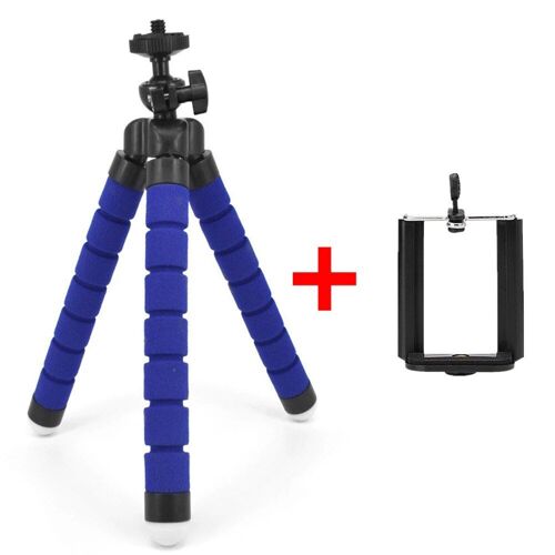 Bleu - Mini trépied en éponge Flexible poulpe, support pour téléphone avec télécommande sans fil, clip pour iPhone, mini appareil photo