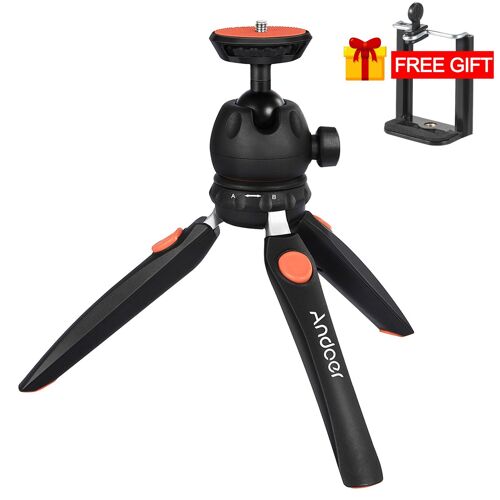 Orange - Mini trépied de table pour caméra et téléphone Portable, pliable, avec vis de montage de 1/4 pouces, pour appareils photo DSLR/sans miroir