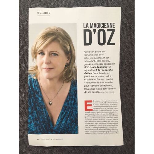 Liane Moriarty "À La Recherche D'alice Love"