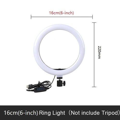Lumière annulaire de 16 cm - Anneau lumineux Led de 26cm avec support trépied, lampe pour photographie, Selfie, téléphone, vidéo Youtube