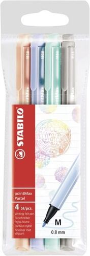 Stabilo Pointmax Pastel Stylo-Feutre Moyen Multicolore 4 Pièce(S)