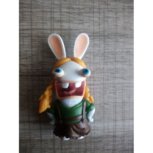 Figurine Rare Lapin Crétin Avec Ses Nattes Blaondes Ubisoft 6 Cm