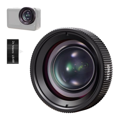 NEEWER Objectif Macro Compatible avecDJI Osmo Action 5 Pro/4 Caméra d'action, Grossissement 2X, 2 Éléments en 1 Groupe, Distance Focale 3-4cm, Accessoire Photographie Gros Plan, Non Étanche, LS-68