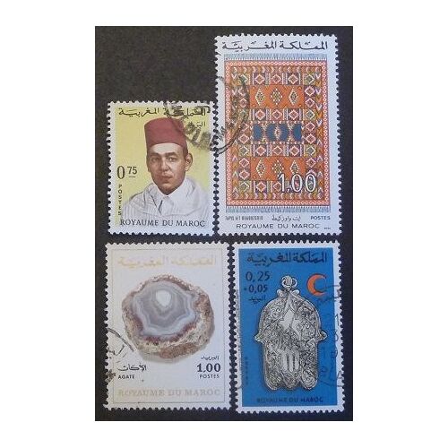 Maroc Oblitéré N° 694-716-722-723 Lot De 4 Timbres De 1973-1975