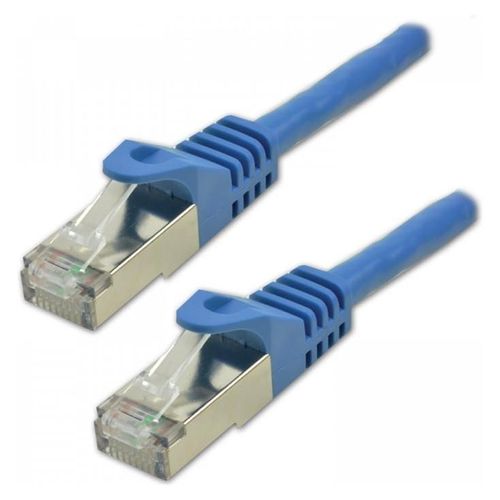 MCL - Câble réseau - RJ-45 (M) pour RJ-45 (M) - 15 cm - S/FTP - CAT 7 - sans halogène, moulé, sans crochet - bleu