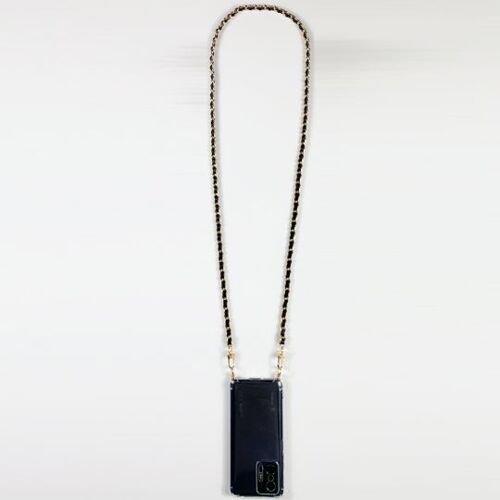 Coque Renforcée Transparente Pour Samsung Galaxy A17 5g Lanière / Cordon Chaine Suspendue Noir