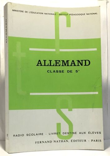 Allemand Classe De 5e -Livret Destiné Aux Élèves -Radio Télévision Scolaire