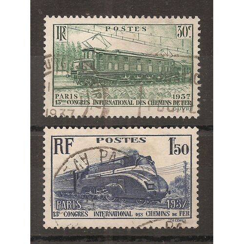 339 - 340 (1937) Congrès Des Chemins De Fer Oblitérés (Cote 10,1e) (6352)