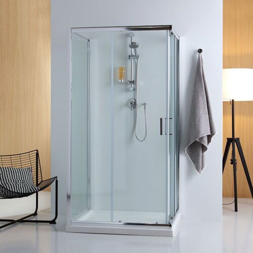 CABINE DE DOUCHE COULISSANTE 70X90X70 AVEC VERRE TRANSPARENT 3 FACES 6MM