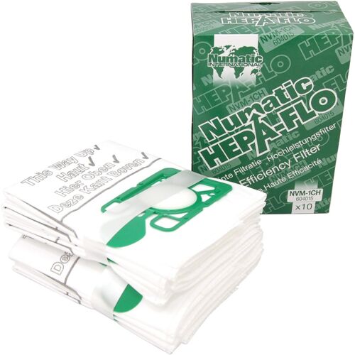 Lot de 10 sacs d'aspirateur Hetty Hetty Hetty Cleaner Hepa HEPA NVM-1CH 604015