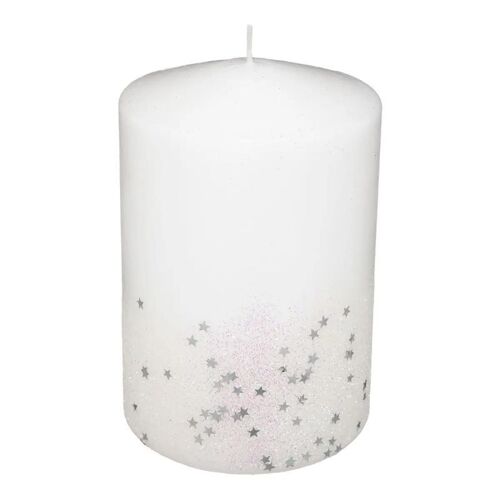 Bougie Déco Paillettes "Colorama" 90g Blanc