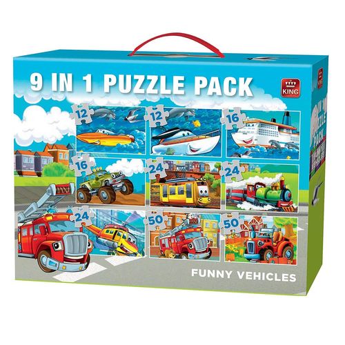 Puzzle 12 Pièces 9 Puzzles - Funny Vehicles